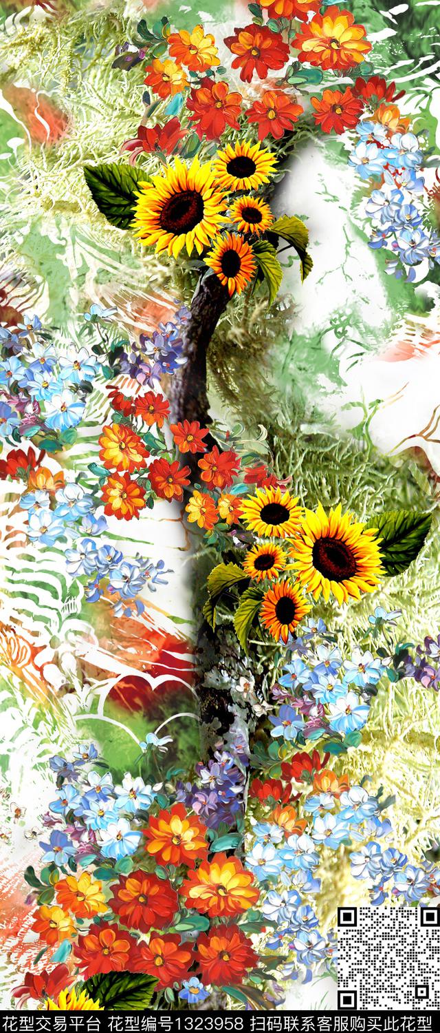 照片花卉数码华亿平台女装数码印花华亿平台下载（图片编号: 1323958） - 瓦栏（Walan）