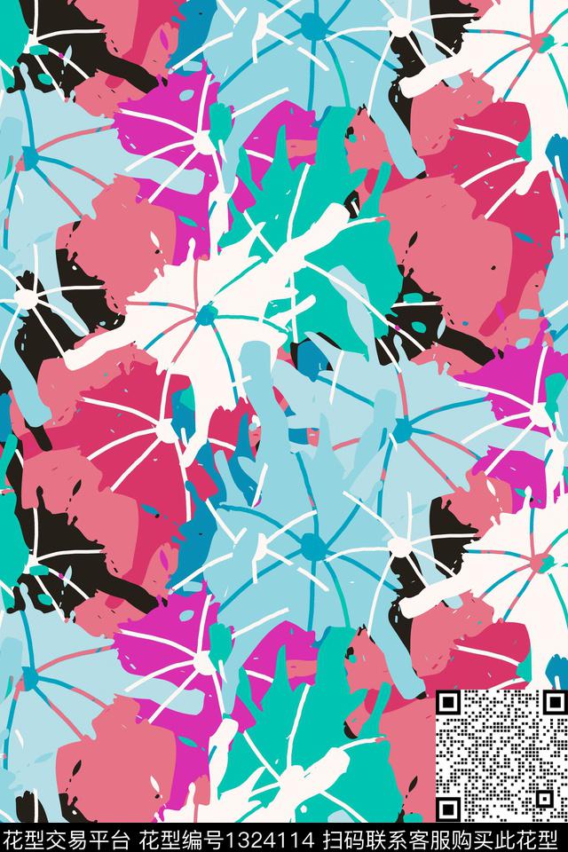 热带华亿平台休闲牵牛花传统印花华亿平台下载（图片编号: 1324114） - 瓦栏（Walan）