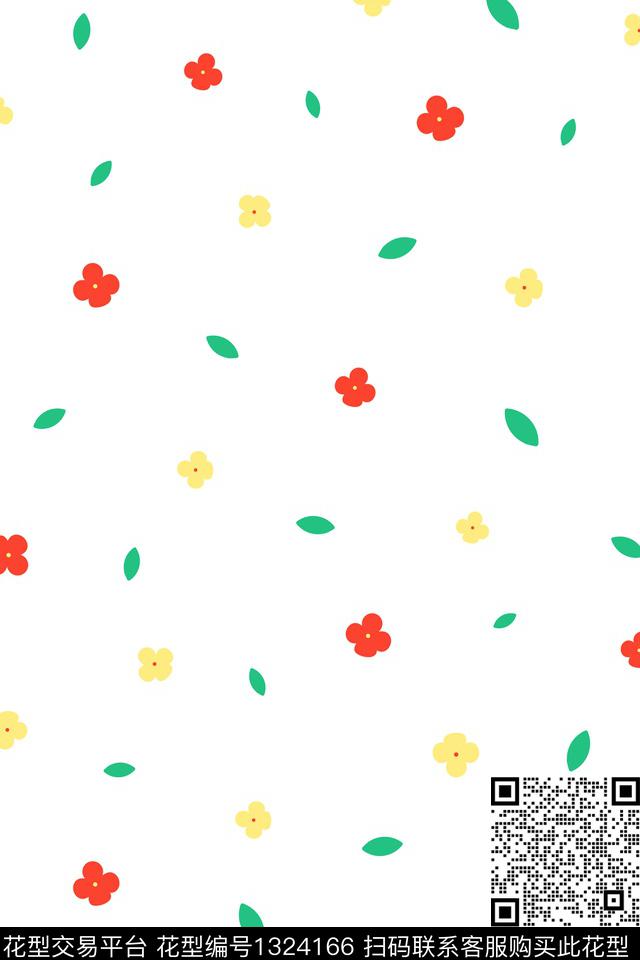 简约清爽底花卉少女数码印花华亿平台下载（图片编号: 1324166） - 瓦栏（Walan）