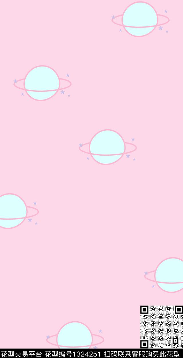 简约可爱小清新数码印花华亿平台下载（图片编号: 1324251） - 瓦栏（Walan）