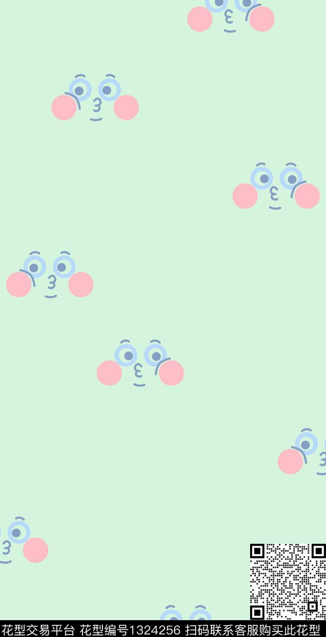 简约可爱小清新数码印花华亿平台下载（图片编号: 1324256） - 瓦栏（Walan）