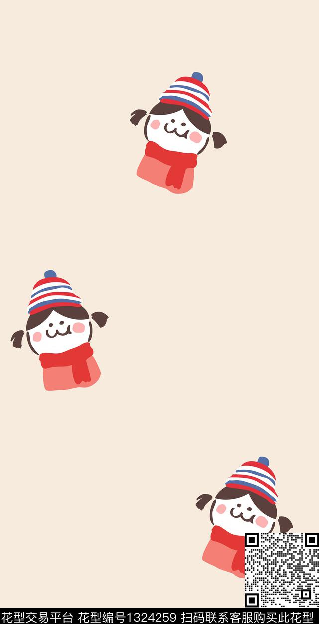 简约可爱小清新数码印花华亿平台下载（图片编号: 1324259） - 瓦栏（Walan）