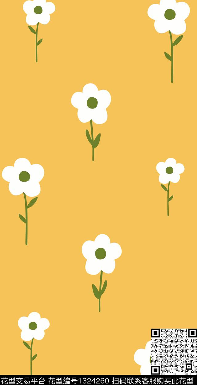 简约可爱小清新数码印花华亿平台下载（图片编号: 1324260） - 瓦栏（Walan）