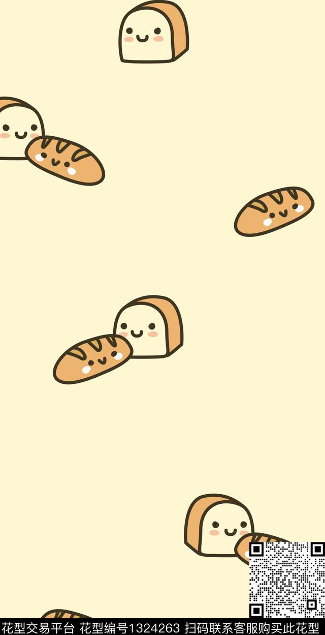 简约可爱小清新数码印花华亿平台下载（图片编号: 1324263） - 瓦栏（Walan）
