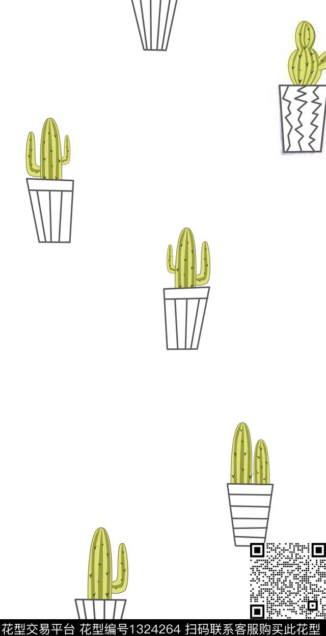 简约可爱小清新数码印花华亿平台下载（图片编号: 1324264） - 瓦栏（Walan）