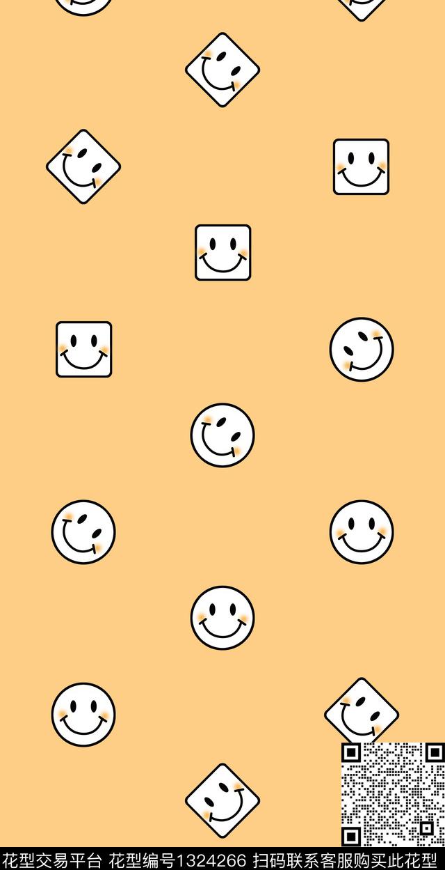 简约可爱小清新数码印花华亿平台下载（图片编号: 1324266） - 瓦栏（Walan）