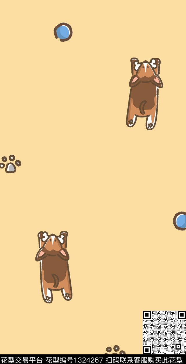 简约可爱小清新数码印花华亿平台下载（图片编号: 1324267） - 瓦栏（Walan）