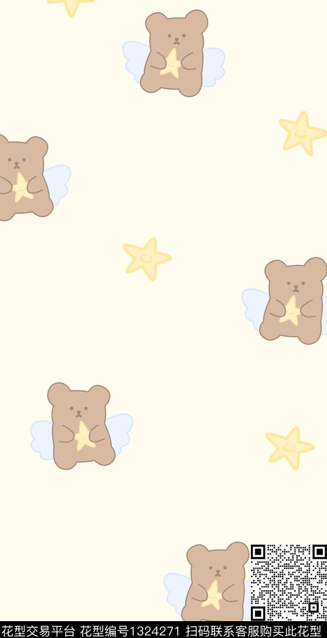 简约可爱小清新数码印花华亿平台下载（图片编号: 1324271） - 瓦栏（Walan）