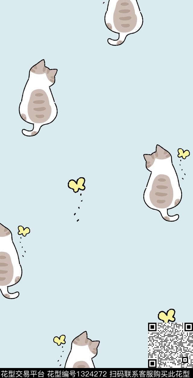 简约可爱小清新数码印花华亿平台下载（图片编号: 1324272） - 瓦栏（Walan）