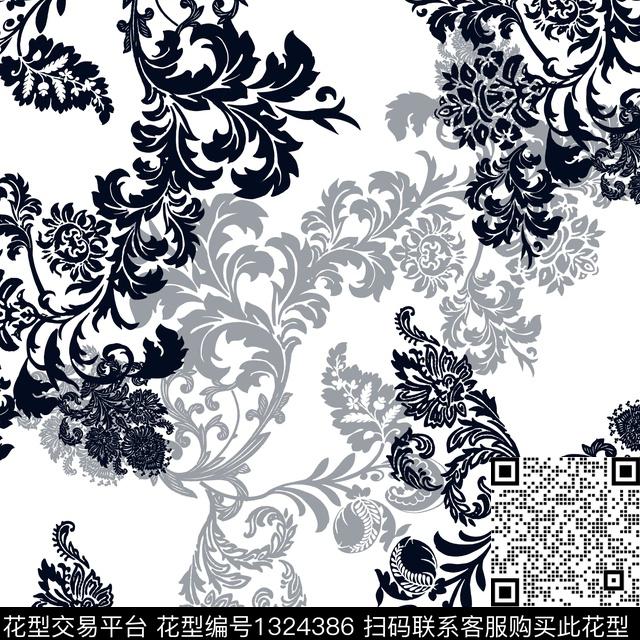 大牌风中国风素雅数码印花华亿平台下载（图片编号: 1324386） - 瓦栏（Walan）