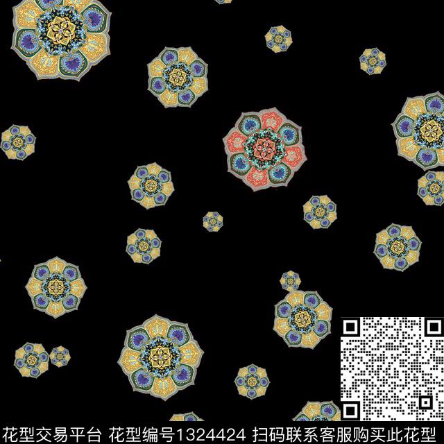 大牌风中国风素雅数码印花华亿平台下载（图片编号: 1324424） - 瓦栏（Walan）