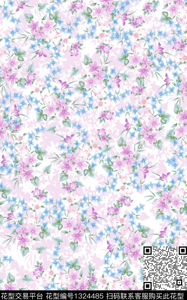 花卉小清新淑女传统印花华亿平台下载（图片编号: 1324485） - 瓦栏（Walan）