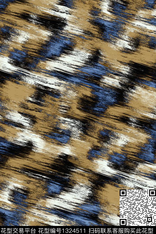 肌理笔触抽象男装传统印花华亿平台下载（图片编号: 1324511） - 瓦栏（Walan）