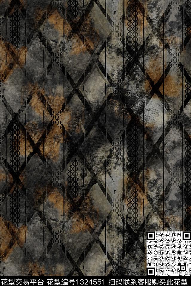 肌理几何大牌风数码印花华亿平台下载（图片编号: 1324551） - 瓦栏（Walan）