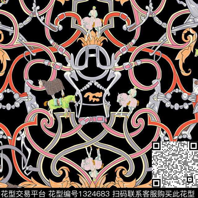 链条大牌风趣味数码印花华亿平台下载（图片编号: 1324683） - 瓦栏（Walan）