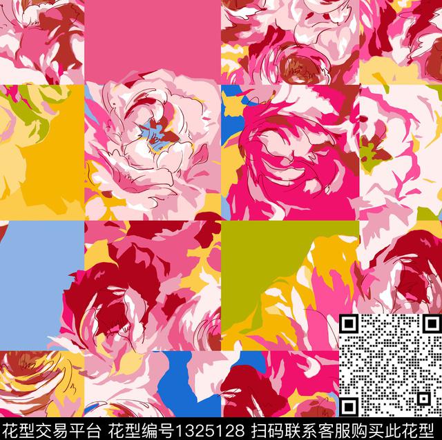 丝巾定位花大牌风花卉方巾传统印花华亿平台下载（图片编号: 1325128） - 瓦栏（Walan）