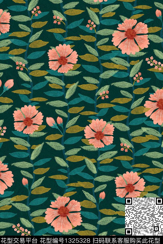 纸印花连衣裙数码印花华亿平台下载（图片编号: 1325328） - 瓦栏（Walan）