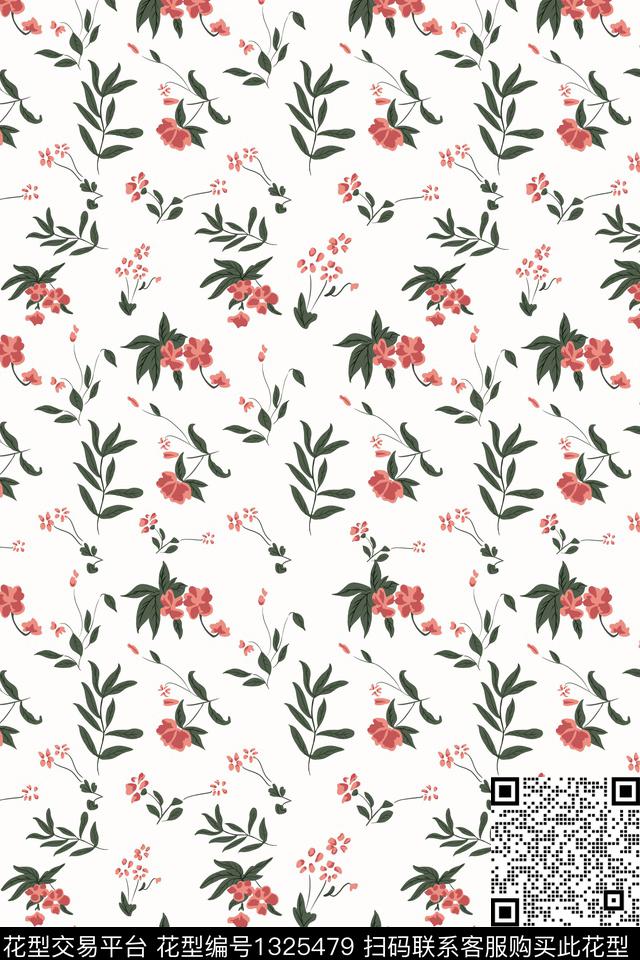 花卉植物小清新传统印花华亿平台下载（图片编号: 1325479） - 瓦栏（Walan）