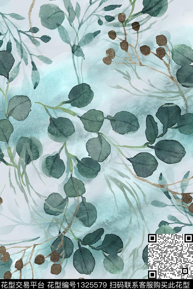 女装花卉绿植树叶传统印花华亿平台下载（图片编号: 1325579） - 瓦栏（Walan）