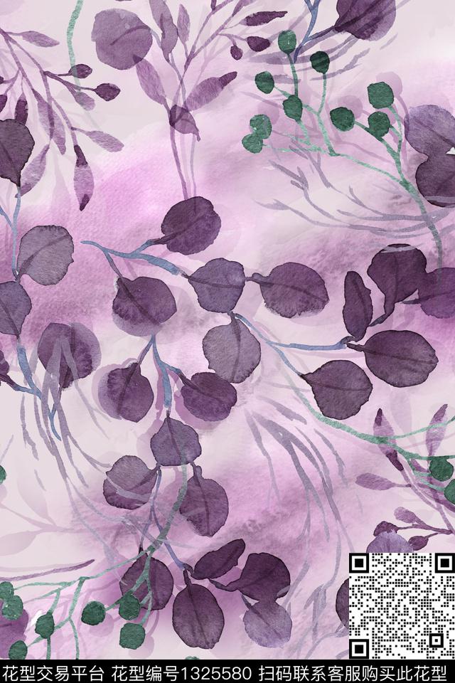 女装花卉绿植树叶传统印花华亿平台下载（图片编号: 1325580） - 瓦栏（Walan）