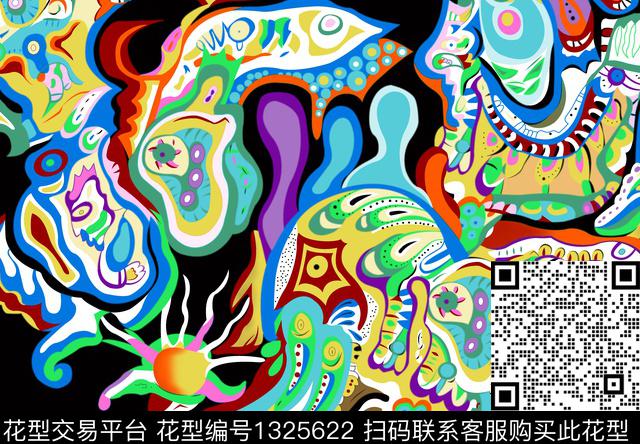 几何大牌风抽象传统印花华亿平台下载（图片编号: 1325622） - 瓦栏（Walan）