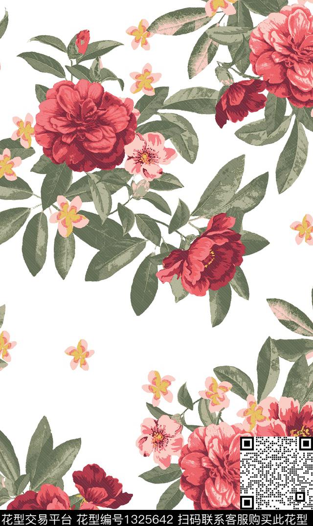 女装花卉休闲数码印花华亿平台下载（图片编号: 1325642） - 瓦栏（Walan）