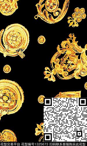 民族风复古宫廷风数码印花华亿平台下载（图片编号: 1325673） - 瓦栏（Walan）