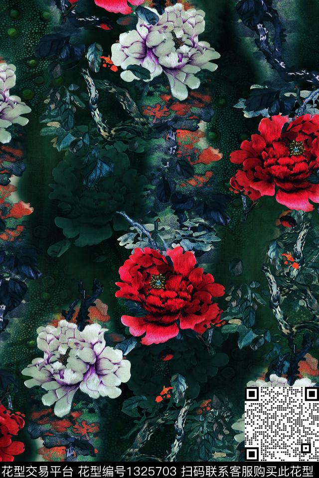 香云纱大牌风中老年数码印花华亿平台下载（图片编号: 1325703） - 瓦栏（Walan）