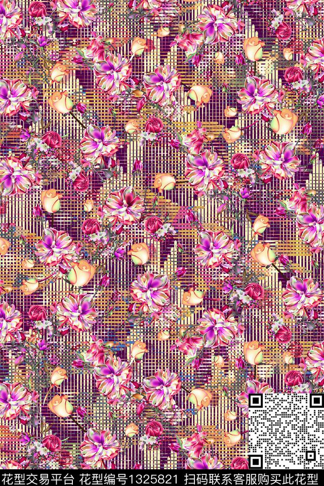 女装花卉中老年数码印花华亿平台下载（图片编号: 1325821） - 瓦栏（Walan）