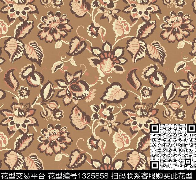 卷草复古佩斯利传统印花华亿平台下载（图片编号: 1325858） - 瓦栏（Walan）