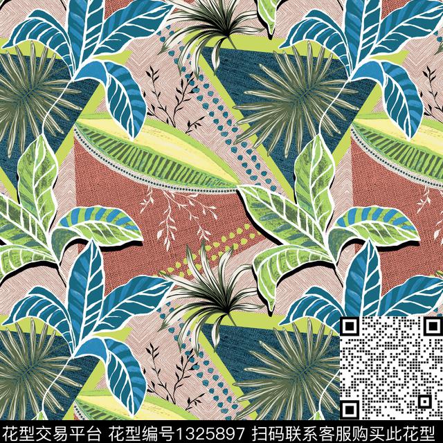 大牌风热带华亿平台朦胧花卉传统印花华亿平台下载（图片编号: 1325897） - 瓦栏（Walan）