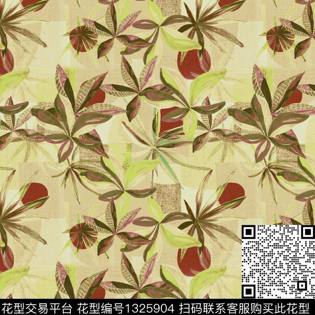 大牌风热带华亿平台朦胧花卉传统印花华亿平台下载（图片编号: 1325904） - 瓦栏（Walan）