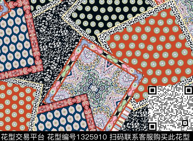 宫廷风抽象男装大牌风传统印花华亿平台下载（图片编号: 1325910） - 瓦栏（Walan）