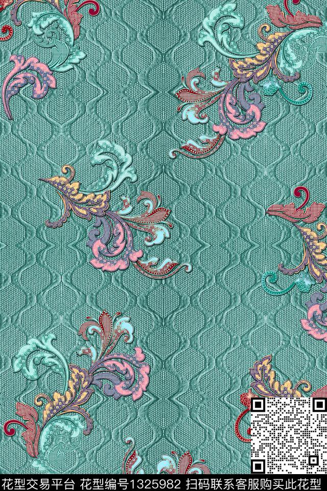 肌理布纹传统纹样数码印花华亿平台下载（图片编号: 1325982） - 瓦栏（Walan）
