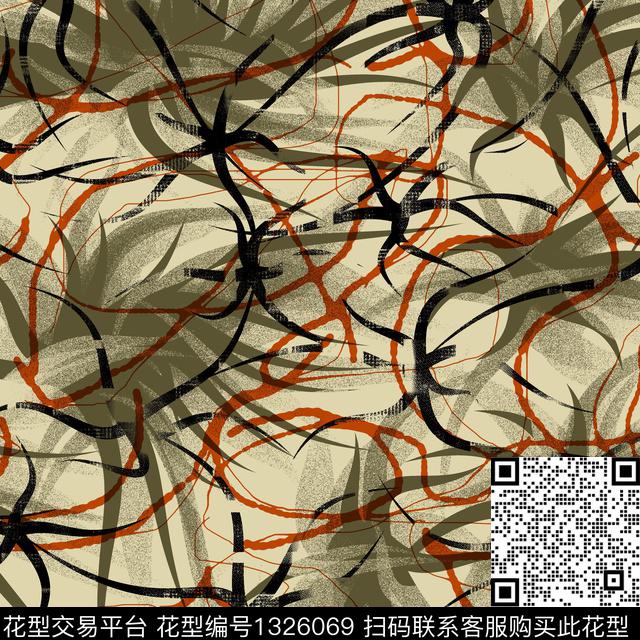 纸印花线条画几何传统印花华亿平台下载（图片编号: 1326069） - 瓦栏（Walan）