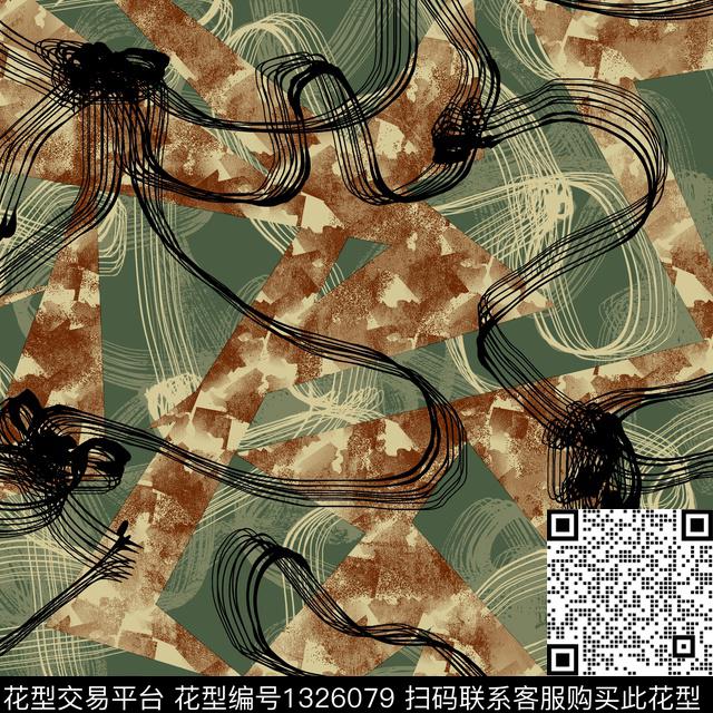 纸印花线条画几何传统印花华亿平台下载（图片编号: 1326079） - 瓦栏（Walan）