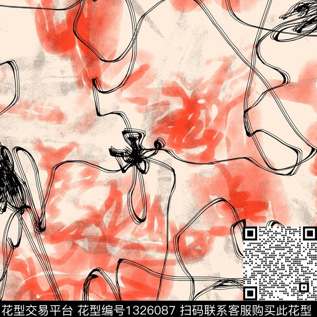 纸印花线条画几何传统印花华亿平台下载（图片编号: 1326087） - 瓦栏（Walan）