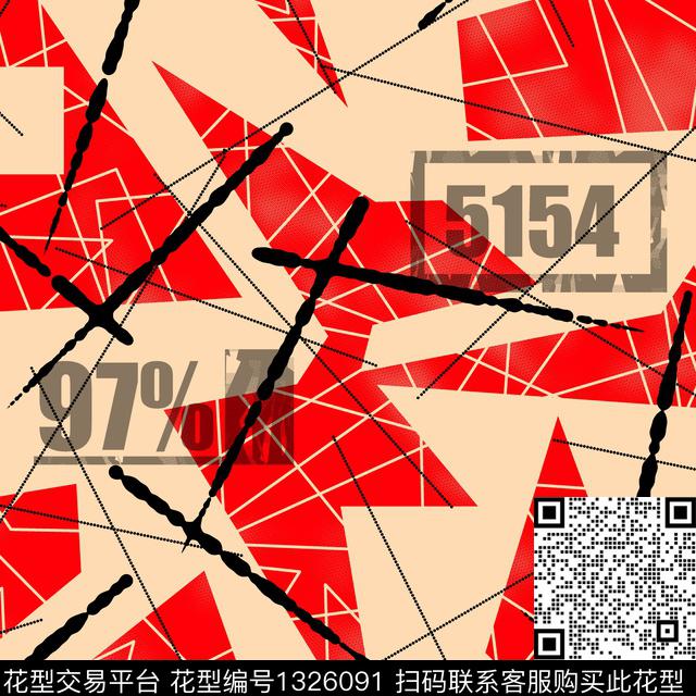 纸印花线条画几何传统印花华亿平台下载（图片编号: 1326091） - 瓦栏（Walan）