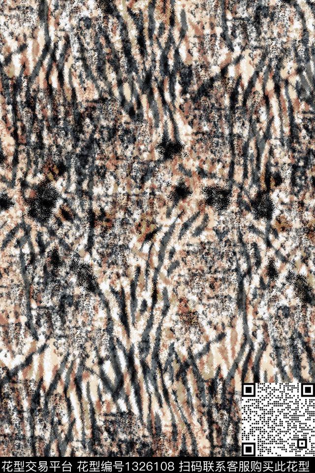 动物纹迷彩抽象男装数码印花华亿平台下载（图片编号: 1326108） - 瓦栏（Walan）