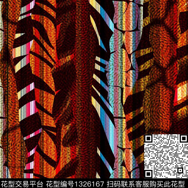 几何动物纹抽象数码印花华亿平台下载（图片编号: 1326167） - 瓦栏（Walan）