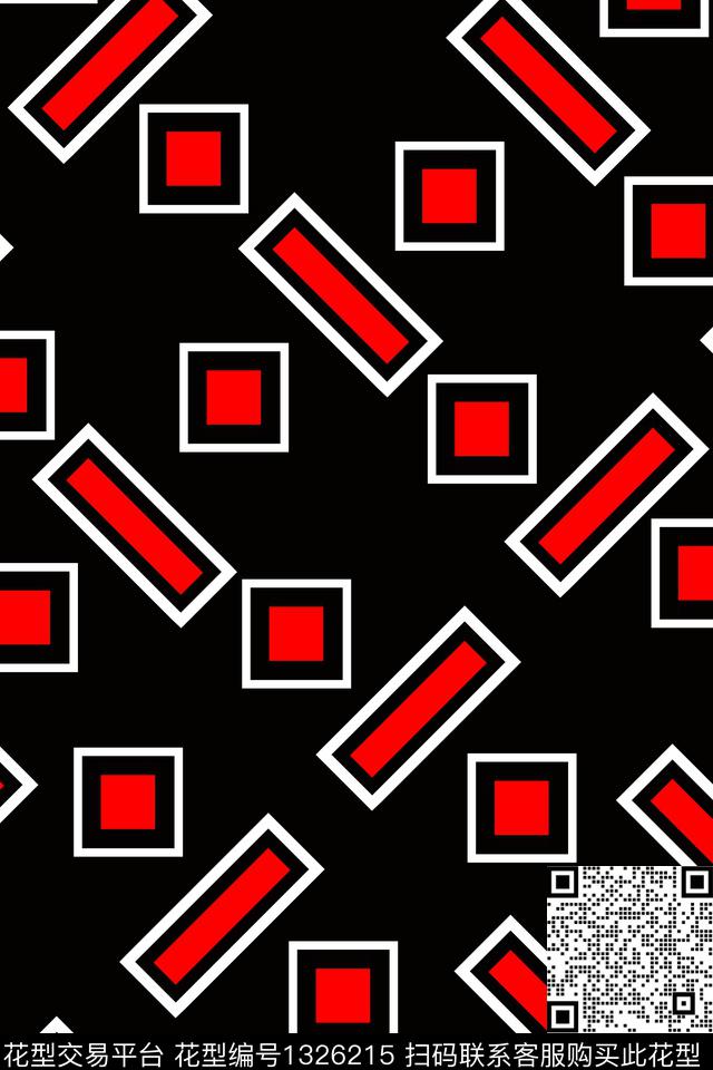 线条格子几何传统印花华亿平台下载（图片编号: 1326215） - 瓦栏（Walan）