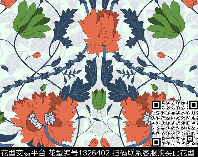 床品植物印花传统印花华亿平台下载（图片编号: 1326402） - 瓦栏（Walan）