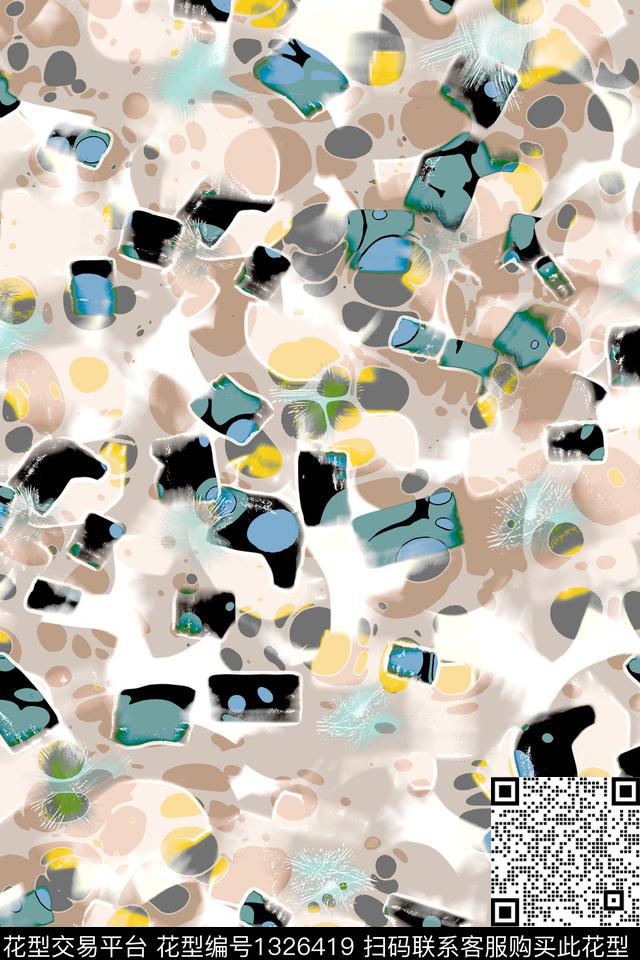 肌理格子几何数码印花华亿平台下载（图片编号: 1326419） - 瓦栏（Walan）