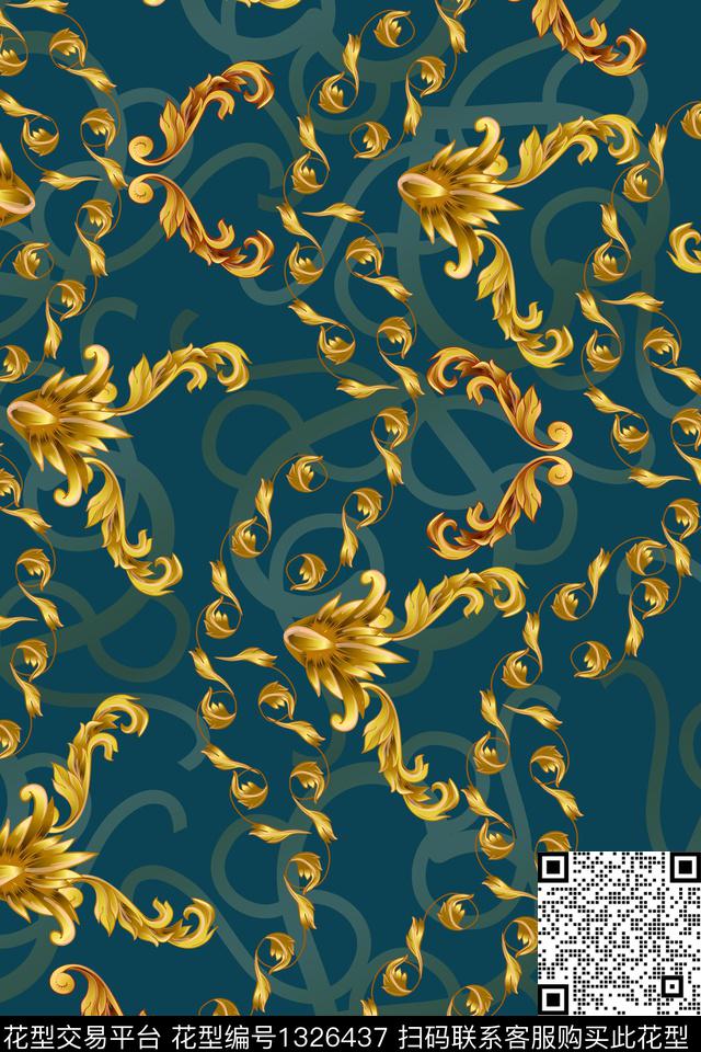 纹理男装大牌风数码印花华亿平台下载（图片编号: 1326437） - 瓦栏（Walan）