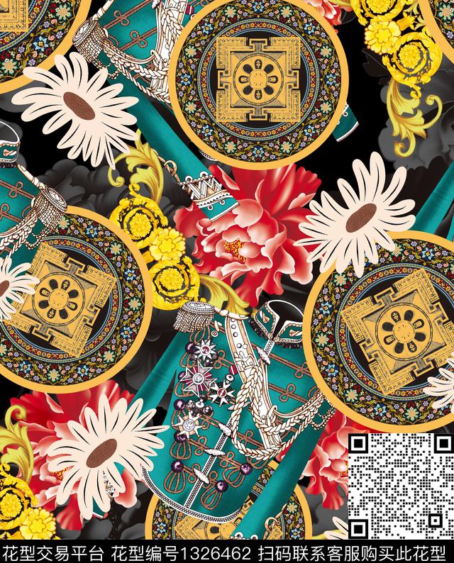 男装满版花红花茶花数码印花华亿平台下载（图片编号: 1326462） - 瓦栏（Walan）