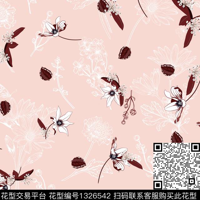 数码华亿平台几何小碎花数码印花华亿平台下载（图片编号: 1326542） - 瓦栏（Walan）