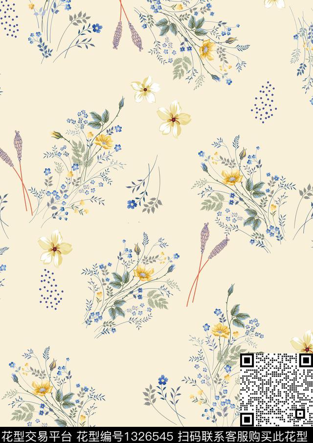 数码华亿平台几何小碎花数码印花华亿平台下载（图片编号: 1326545） - 瓦栏（Walan）