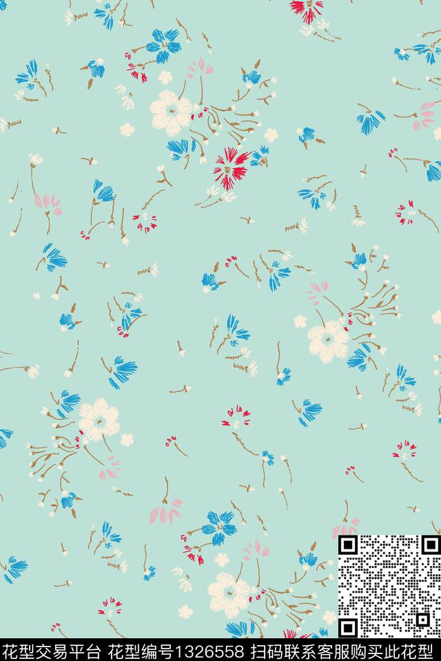 数码华亿平台几何小碎花数码印花华亿平台下载（图片编号: 1326558） - 瓦栏（Walan）