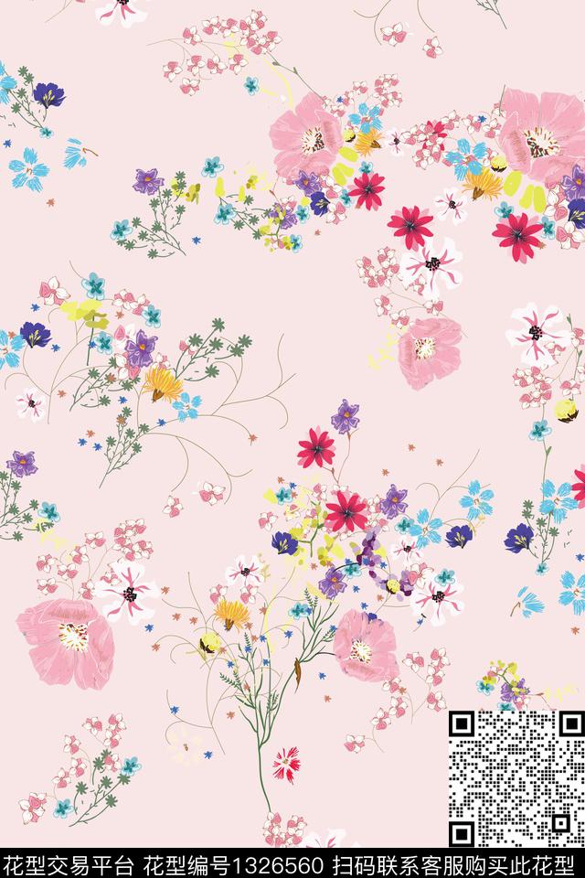 数码华亿平台几何小碎花数码印花华亿平台下载（图片编号: 1326560） - 瓦栏（Walan）