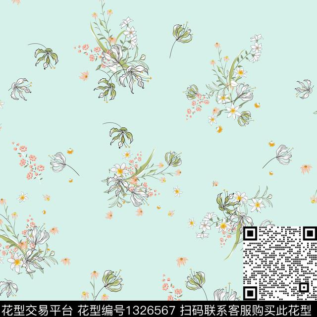 数码华亿平台几何小碎花数码印花华亿平台下载（图片编号: 1326567） - 瓦栏（Walan）